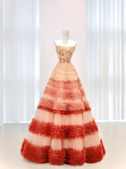 Robe de Quinceanera de luxe, robe de bal, bustier, en tulle, robe d'anniversaire, robe de soirée formelle, longue, pour 16 ans, AU846