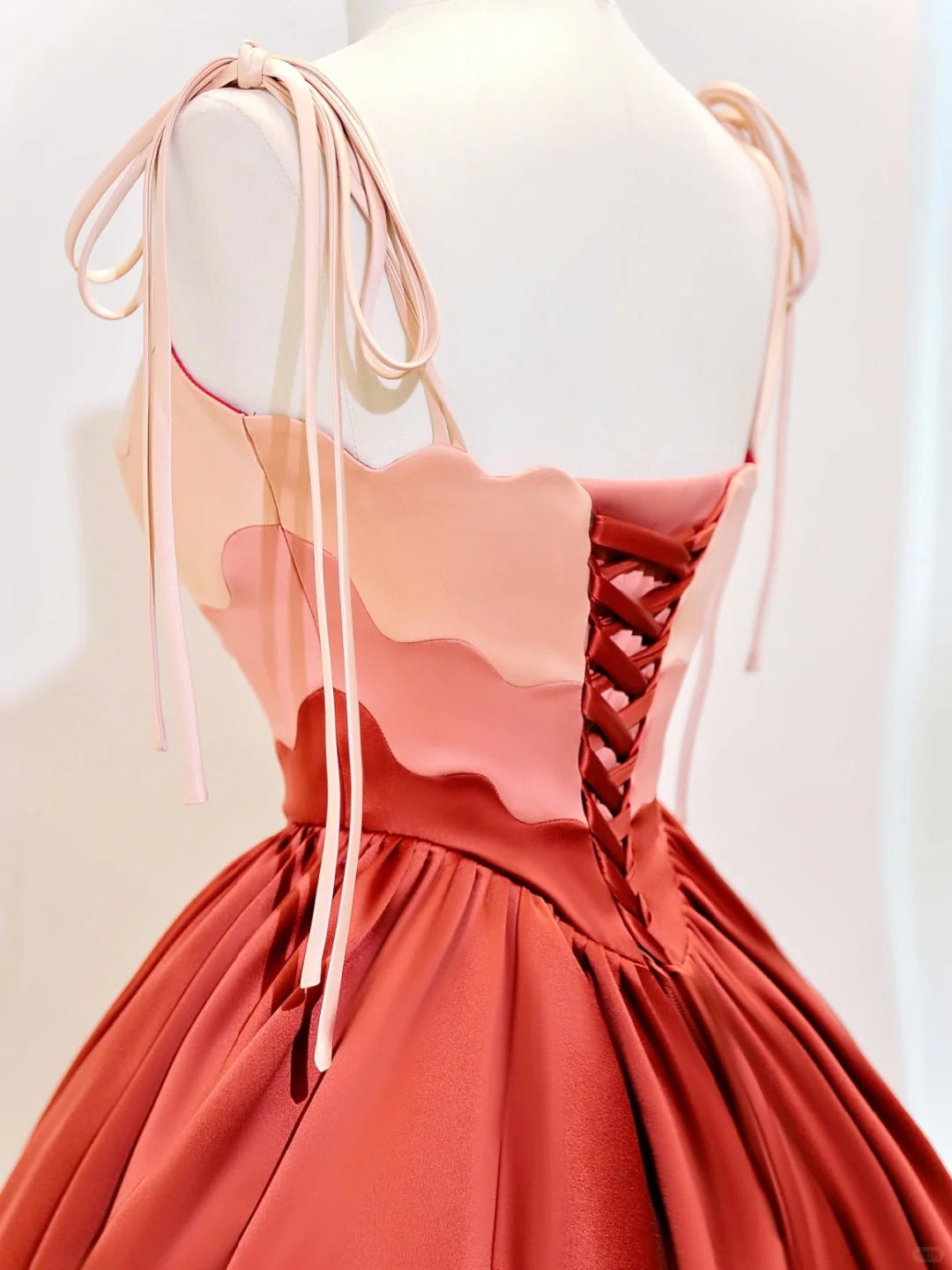 Charmantes robes de Quinceanera, robe de bal, bretelles spaghetti, satin, robes d'anniversaire, robes de 15 ans, longue, robe Sweet 16, AU853