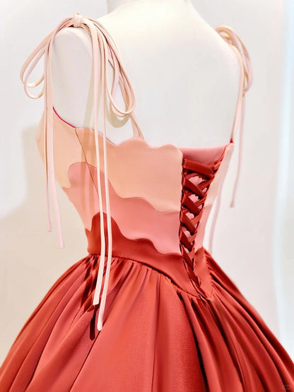 Charmantes robes de Quinceanera, robe de bal, bretelles spaghetti, satin, robes d'anniversaire, robes de 15 ans, longue, robe Sweet 16, AU853