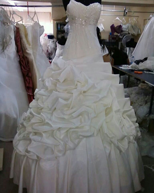 Retro Mermaid Strapless Ruffles Layers Long Wedding Dress Fairytale Formal Wedding Dresses Civil Ruffles Brides Gowns B196