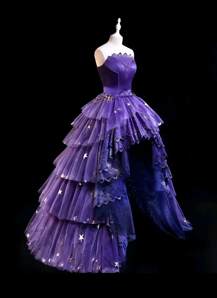 Modest Ball Gown Strapless Grape Appliques High Low Quinceanera Dresses Sexy Quinceanera Gowns Sweet 16 Dress B256