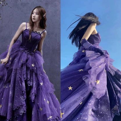 Modest Ball Gown Strapless Grape Appliques High Low Quinceanera Dresses Sexy Quinceanera Gowns Sweet 16 Dress B256