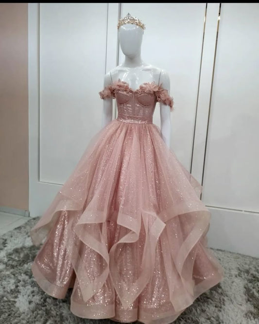 Luxury Quinceanera Dress Ruffles Ball Gown Off The Shoulder Vestidos De 15 Anos Formal Party Long Gorgeous Prom Dresses Sweet 16 Dress B278