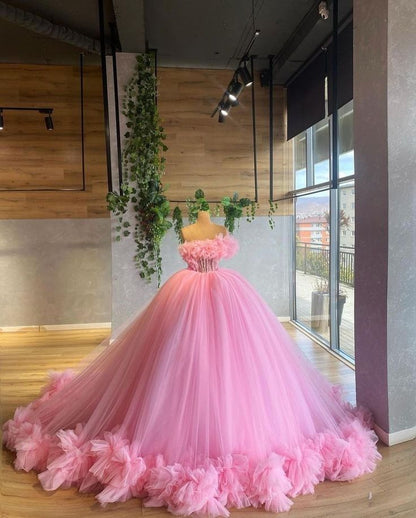 Rosa Quinceanera Kleider Ballkleid Sparkly Geburtstag Prom Kleider Vestidos De 15 Anos Formale Partei Lange Süße 15 16 Kleid B279