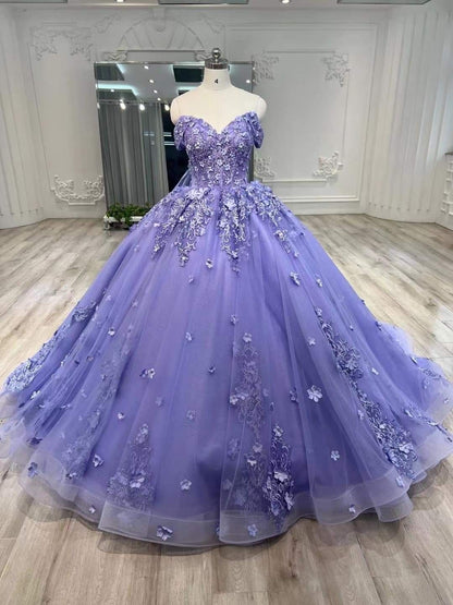 Modest Quinceanera Dresses Ball Gown Off The Shoulder Light Sky Blue Birthday Gowns Vestidos De 15 Anos Formal Party Long Sweet 15 16 Dress B308