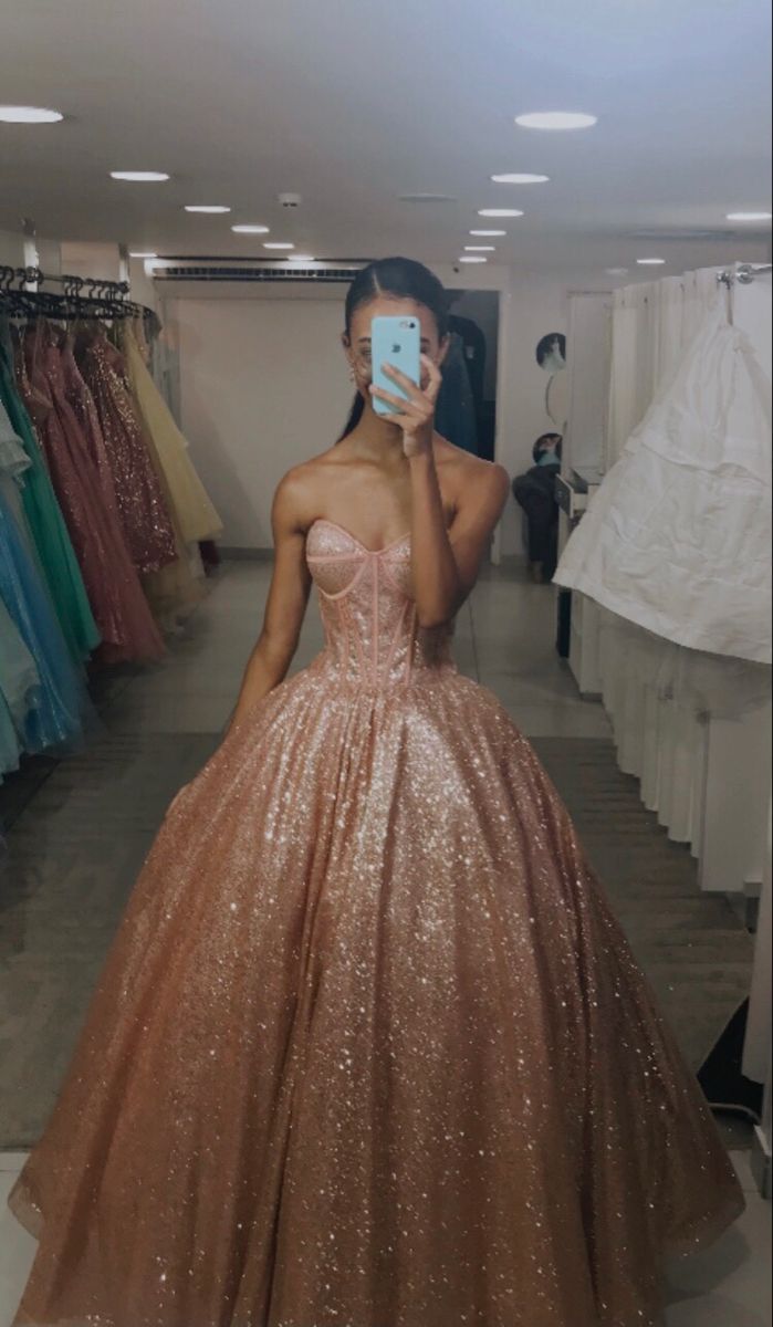 Elegantes Ballkleid mit herzförmigem Ausschnitt und rosa Pailletten, lange Ballkleider, Inspiration, trendige Abendkleider, formelles Ballkleid B326