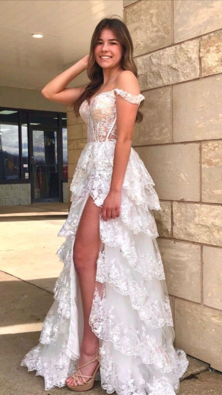 Beautiful Ball Gown Sweetheart Pink Lace Slit Prom Dresses Inspiration Prom Dress Princess Senior Graduation Dress RB809