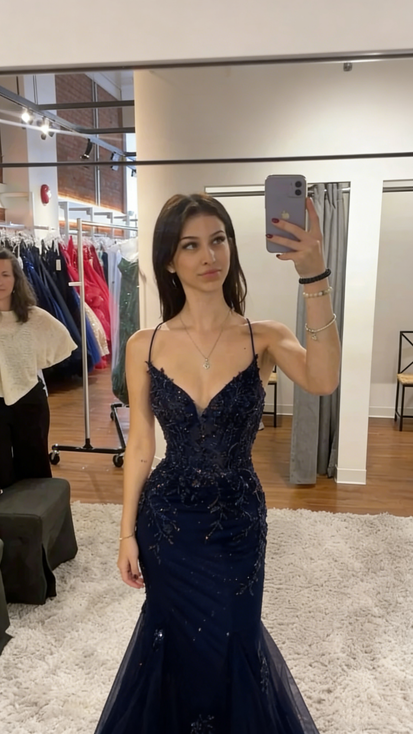 Sexy Meerjungfrau Spaghettiträger Burgunder Spitze Tüll Ballkleider Inspiration Ballkleid Prinzessin Abschlussballkleid B355