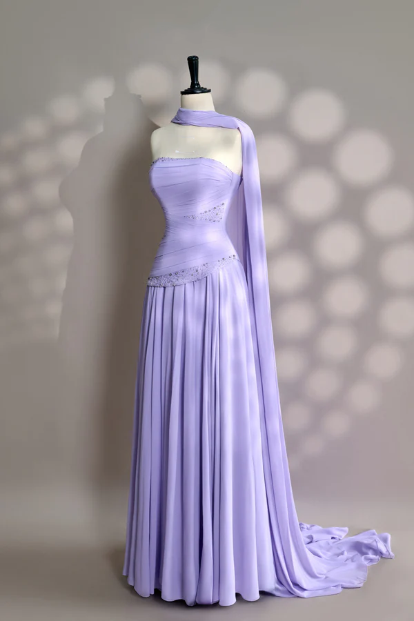 Elegantes, trägerloses, blaues A-Linien-Abendkleid für Damen, langes, formelles Kleid für Abschlussball, 16. Geburtstag, Damenkleid AB1222