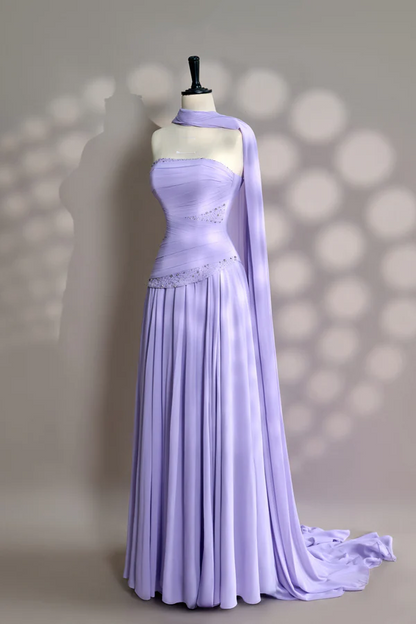 Elegantes, trägerloses, blaues A-Linien-Abendkleid für Damen, langes, formelles Kleid für Abschlussball, 16. Geburtstag, Damenkleid AB1222
