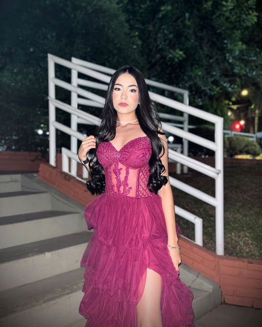 Charming Ball Gown Spaghetti Straps Pink Tulle Prom Dresses Inspiration Prom Dress Princess Graduation Dress B520