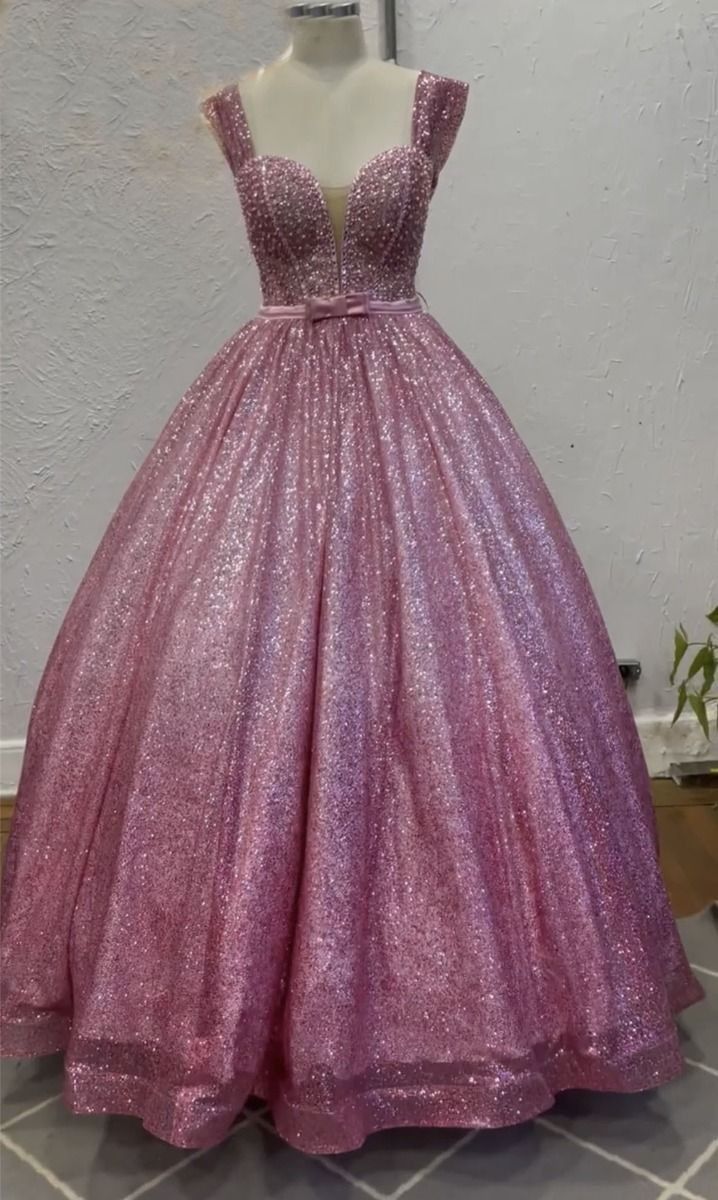 Modest Quinceanera Kleider Ballkleid Schatz Rosa Pailletten Geburtstag Kleider Vestidos De 15 Anos Formale Partei Lange Süße 16 Kleid B600