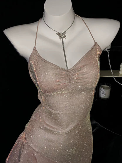 Robe fourreau sexy à bretelles spaghetti et paillettes, courte, pour 16e anniversaire, robe de soirée, robe de cocktail B654