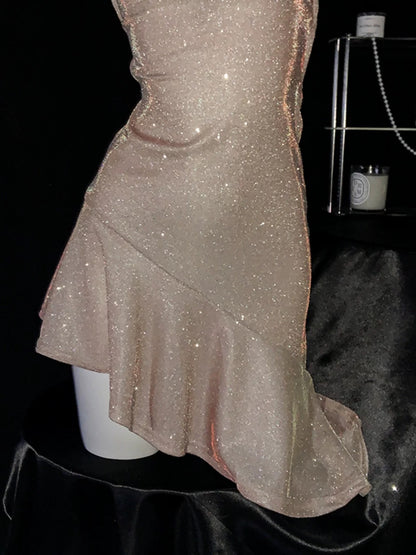 Robe fourreau sexy à bretelles spaghetti et paillettes, courte, pour 16e anniversaire, robe de soirée, robe de cocktail B654