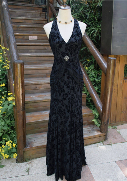 Vintage Meerjungfrauen-Abendkleid aus weißem Samt und Spitze im Stil der 50er Jahre – Inspiration für lange Partys und den 20. Geburtstag (AB2343)