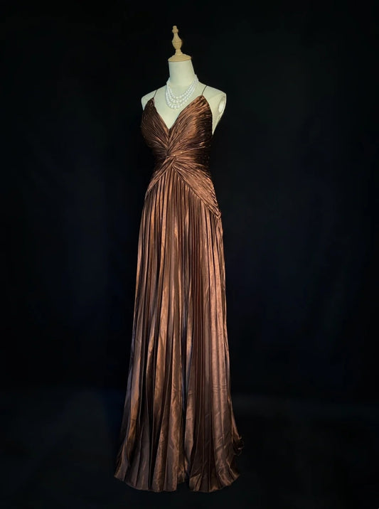 Trendy Prom Dresses Inspiration Mermaid Spaghetti Strap Chocolate Gala Satin Backless With Cape Formal Gowns N3189