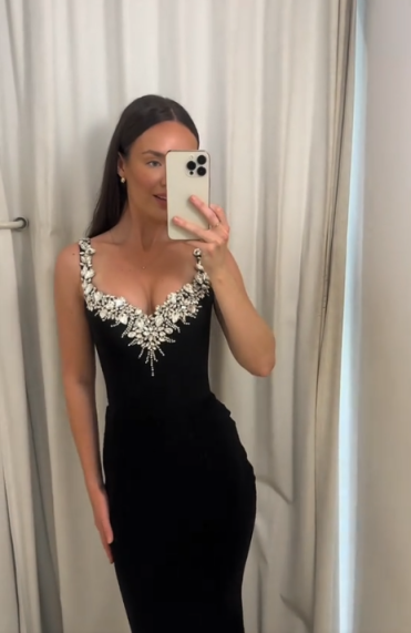 Elegant Mermaid Sweetheart Black Bodycon Evening Women Party Long Formal Prom Dress 16 Birthday Gown Ladies Dresses AB1221