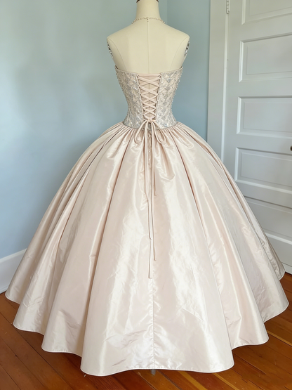 Luxury Quinceanera Dresses Ball Gown Strapless Light Pink Birthday Gowns Vestidos De 15 Anos Long Sweet 16 Dress DH2891