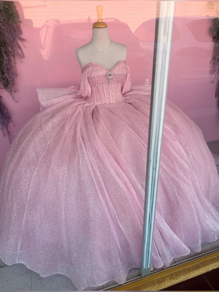 Ball Gown Sweetheart Light Pink Sequin Beaded Long Tulle Quinceanera Dress Sweet 15 16 Dresses DH3029