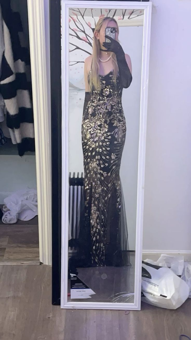 Vintage Mermaid Spaghetti Straps Black Tulle Beaded Long Prom Dresses Inspo Prom Gown DH3257