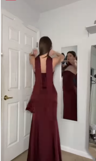 Elegant Mermaid Strapless Burgundy Satin Senior Aesthetic Prom Dresses Prom Gowns Birthday Outfits Graduation Dress RB795
