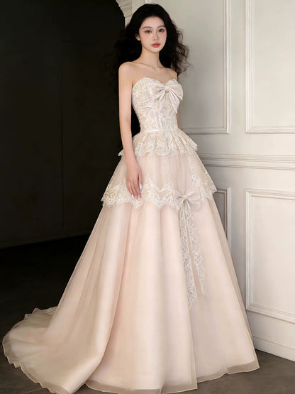 Princess Wedding Dresses Ball Gown Sweetheart Lace Long Summer Garden Wedding Dress N4106