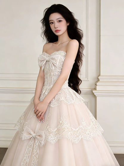 Princess Wedding Dresses Ball Gown Sweetheart Lace Long Summer Garden Wedding Dress N4106