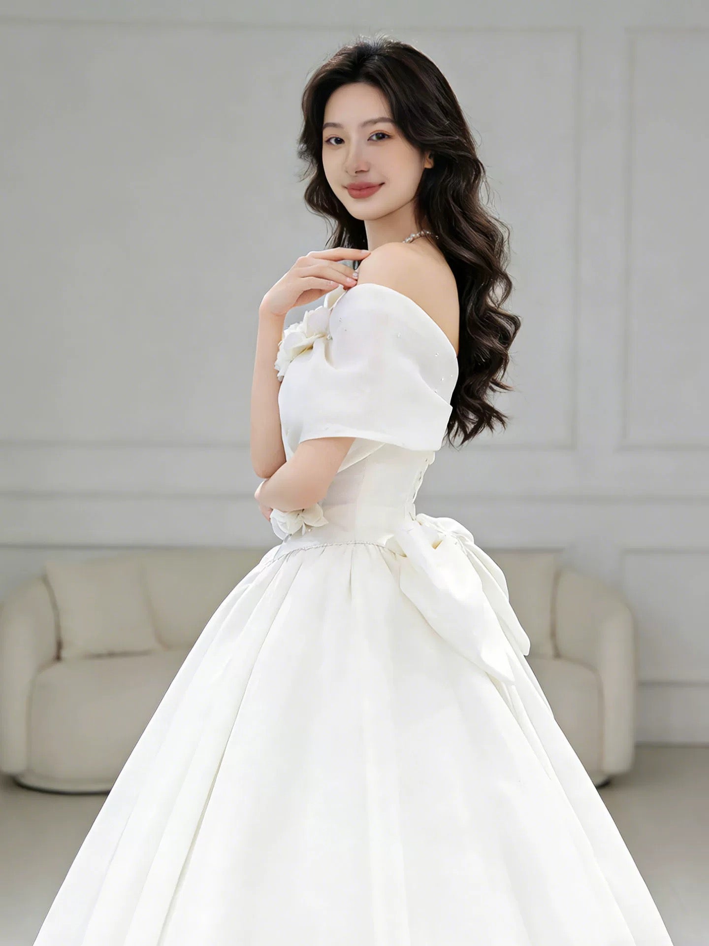 Vintage Wedding Dresses Ball Gowns Off The Shoulder With Flowers Summer Garden Wedding Dress N4102