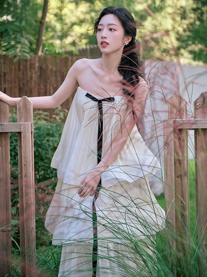 Princess Wedding Dresses A line Strapless Summer Garden Long Wedding Dress N4121