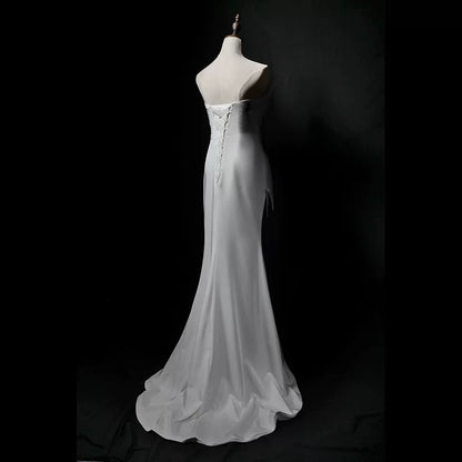 French Style Wedding Dresses Mermaid Sweetheart White Long Summer Garden Wedding Dress N4144
