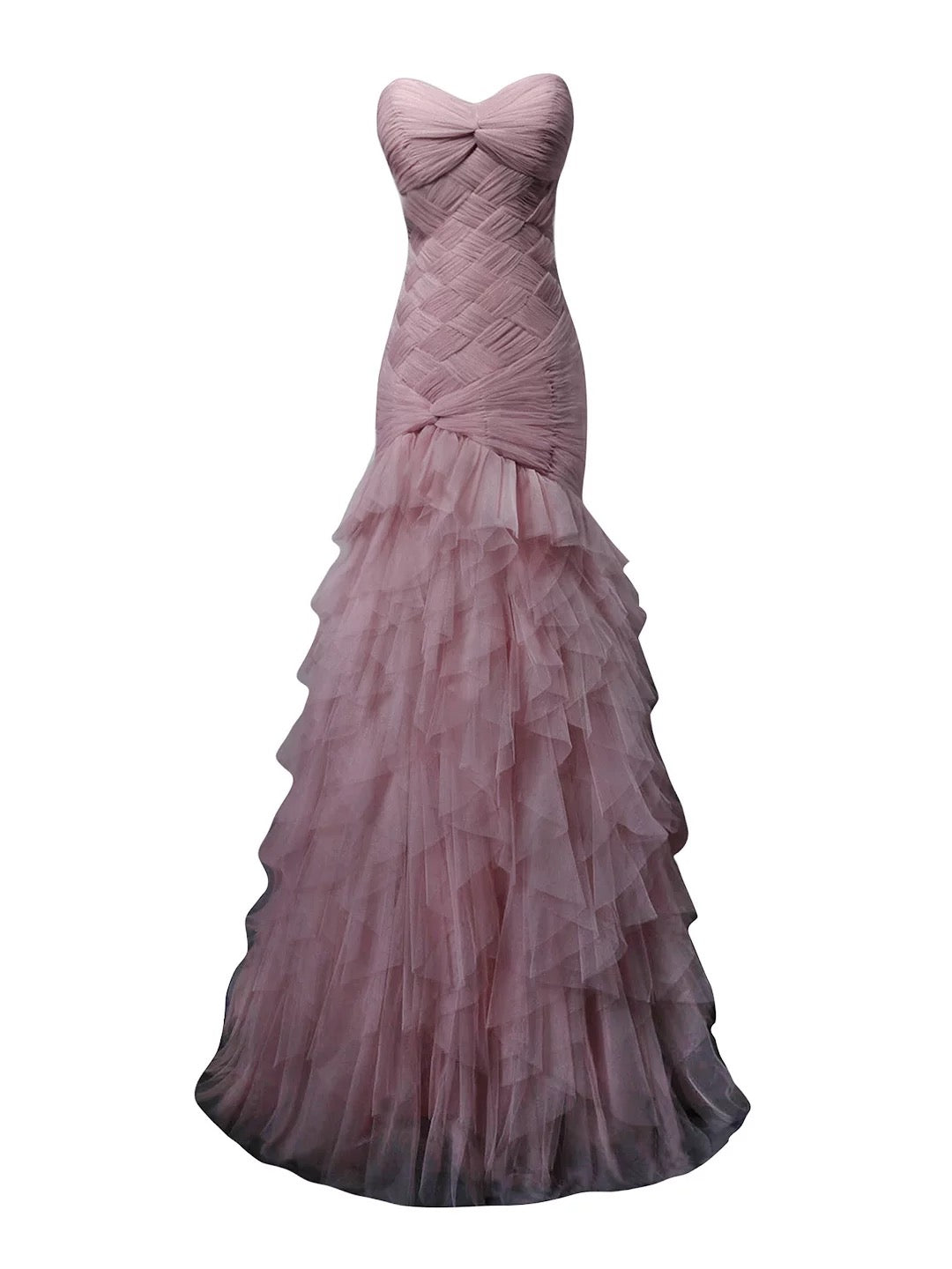 Elegantes Meerjungfrau-Sweetheart-Kleid aus pinkem Tüll mit Falten zum 18. Geburtstag, elegantes Outfit, formelle lange Ballkleider N4153