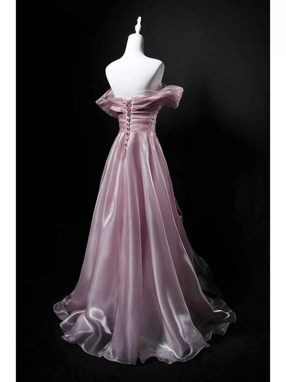 Glitzerndes Ballkleid schulterfrei Rosa Geburtstag mit Perlen Elegantes Outfit Formelle Ballkleider N4157