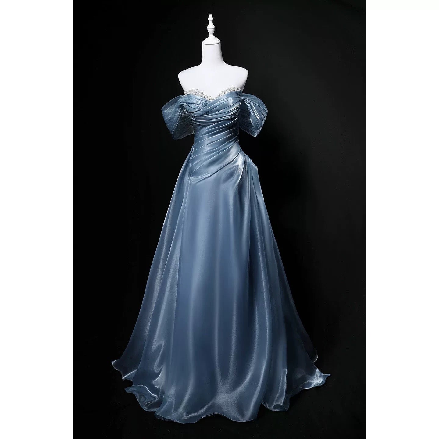 Glitzerndes Ballkleid schulterfrei Rosa Geburtstag mit Perlen Elegantes Outfit Formelle Ballkleider N4157