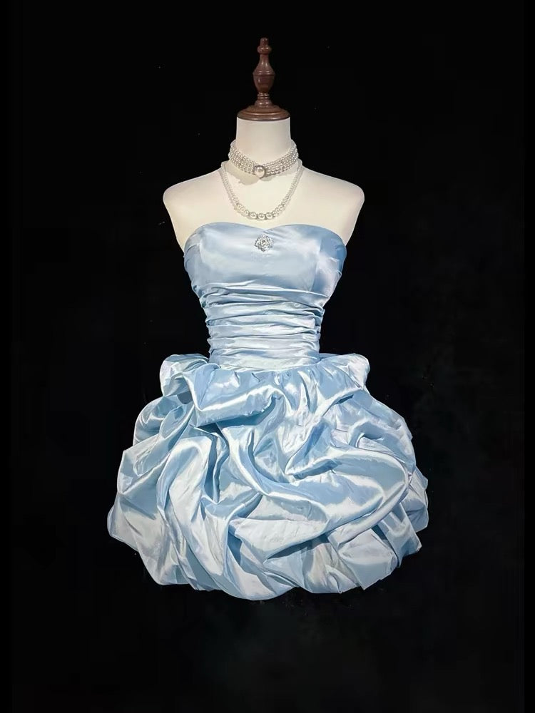 Jolie Robe de Soirée sans Bretelles Courte Mini Robe de Fête Cocktail Robes de Rentrée N4170
