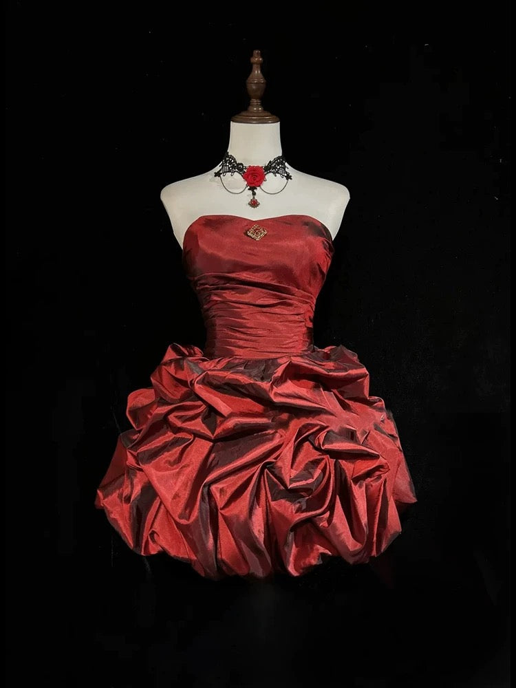 Jolie Robe de Soirée sans Bretelles Courte Mini Robe de Fête Cocktail Robes de Rentrée N4170
