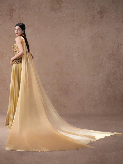Glittery A line Strapless Gold Sleeveless Sequin Evening Long Formal Party Outfits RB3744