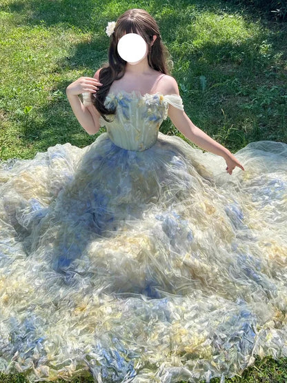Niedliches Ballkleid, schulterfrei, grüner Tüll, Sweet 16 Kleider, Quinceañera Kleid, lang, 15 Vestidos De Fiesta N1809