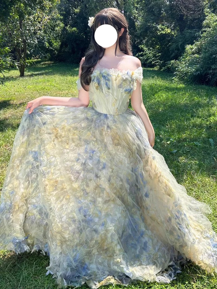 Niedliches Ballkleid, schulterfrei, grüner Tüll, Sweet 16 Kleider, Quinceañera Kleid, lang, 15 Vestidos De Fiesta N1809