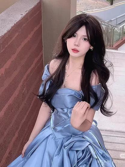 Robe de bal mignonne, épaules dénudées, en satin rose, pour 16 ans, robe de quinceanera longue, 15 vestidos de fiesta N2030