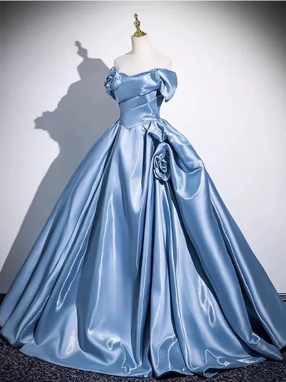 Robe de bal mignonne, épaules dénudées, en satin rose, pour 16 ans, robe de quinceanera longue, 15 vestidos de fiesta N2030
