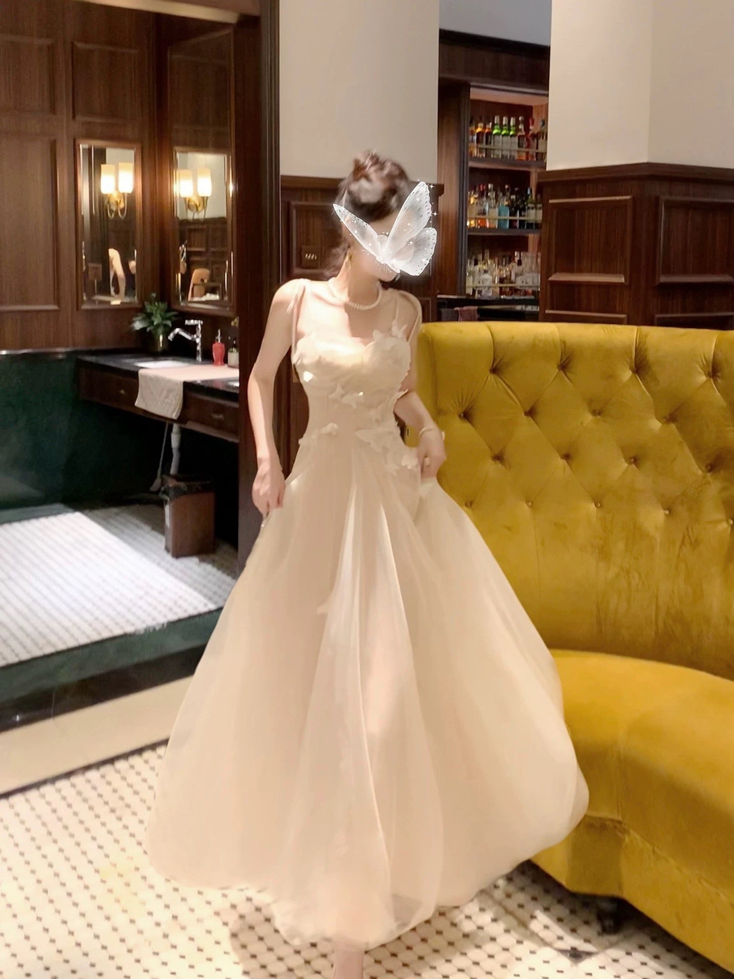 Bescheidener französischer Stil, A-Linie, Spaghettiträger, Tüll, modische lange formelle Outfits für Damen, Ballkleider N2075