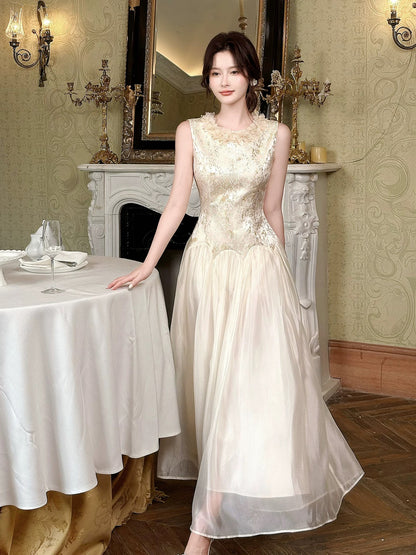 Chic A Line Scoop Ivory Inspiration Spring Wedding Party Guest Dresses N2195