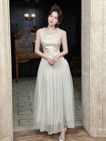 Chic A Line Scoop Ivory Inspiration Spring Wedding Party Guest Dresses N2195