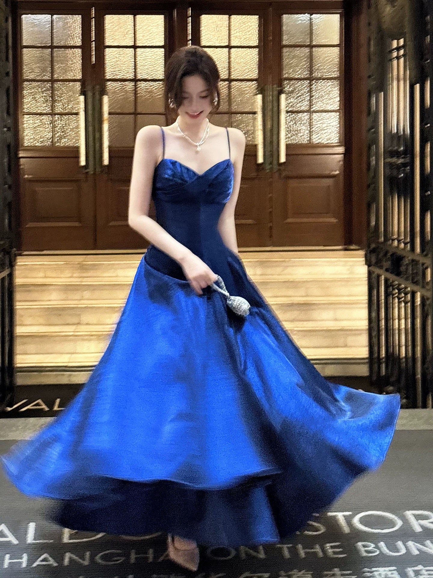 Simple A Line Spaghetti Strap Royal Blue Summer Formal Long For Women Girls Teens Prom Dresses N2207