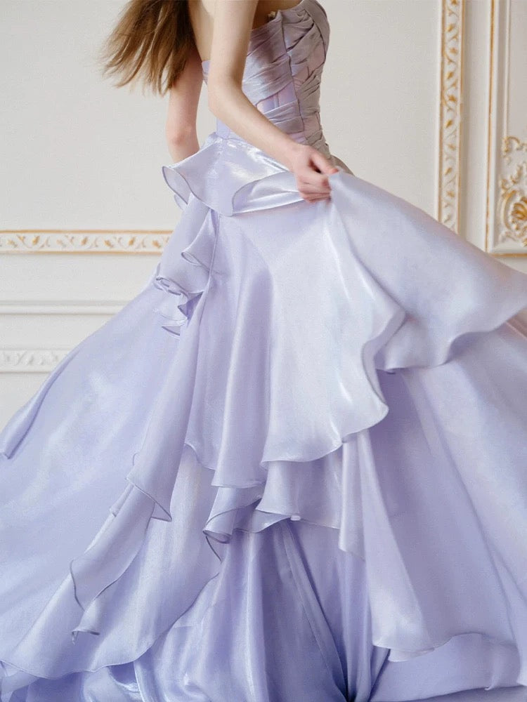 Beautiful A Line Sweetheart Lilac With Ruffles For High Schools Teens Prom Dresses Graduation Dress N1680