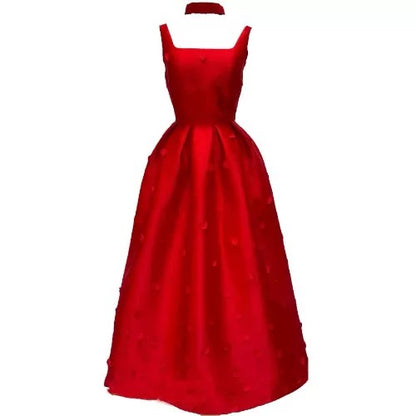 Modest A line Square Neck Pink Satin Sleeveless Date Night Outfits Formal Prom Gown 19th Birthday Dresses RB5691