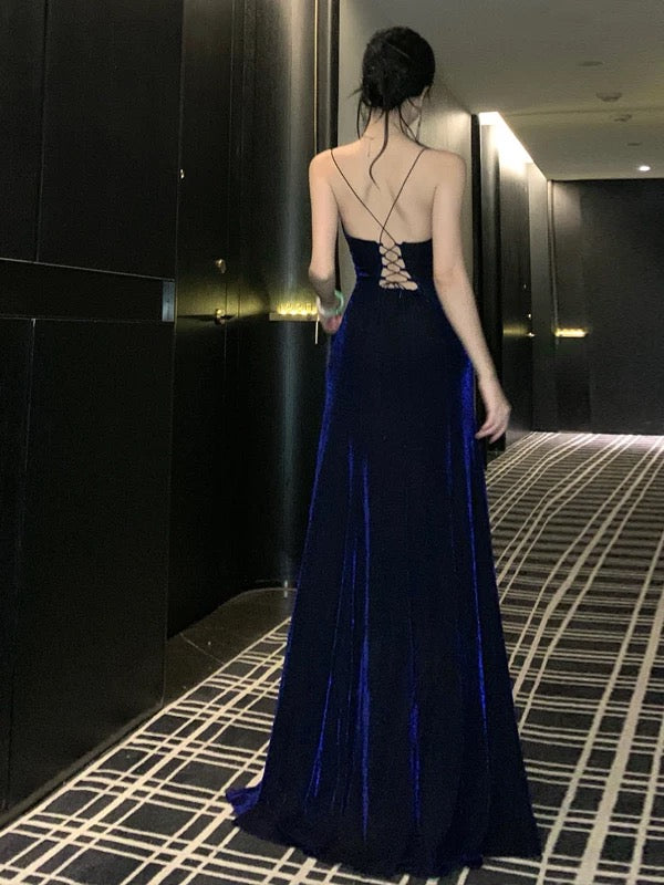 Sparkly Mermaid Spaghetti Strap Royal Blue Sequin Cruise Ship Formal Night Evening Dresses 18th Birthday Outfit RB5605