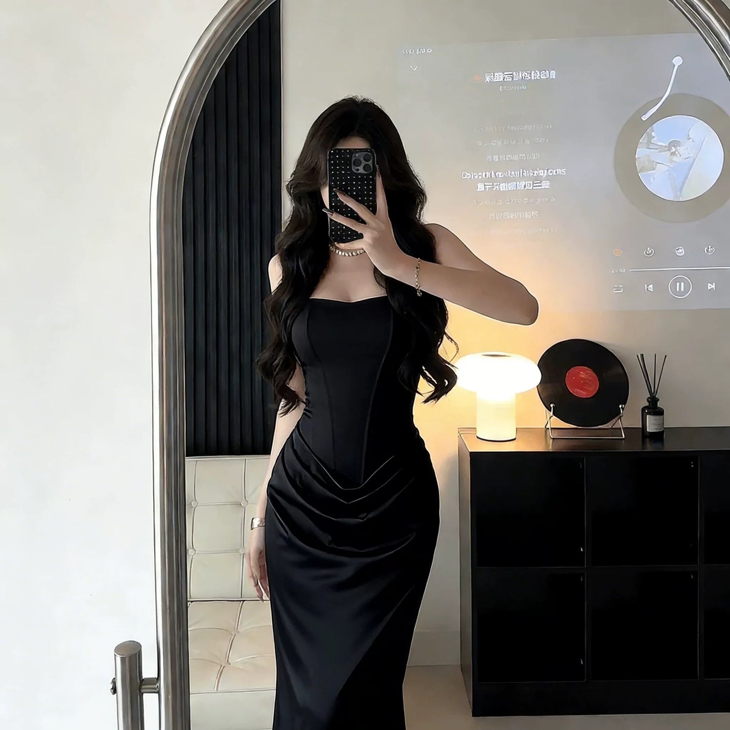French Style Mermaid Square Neck White Satin Date Floor Length Night Evening Outfit Formal Prom Dresses RB5410