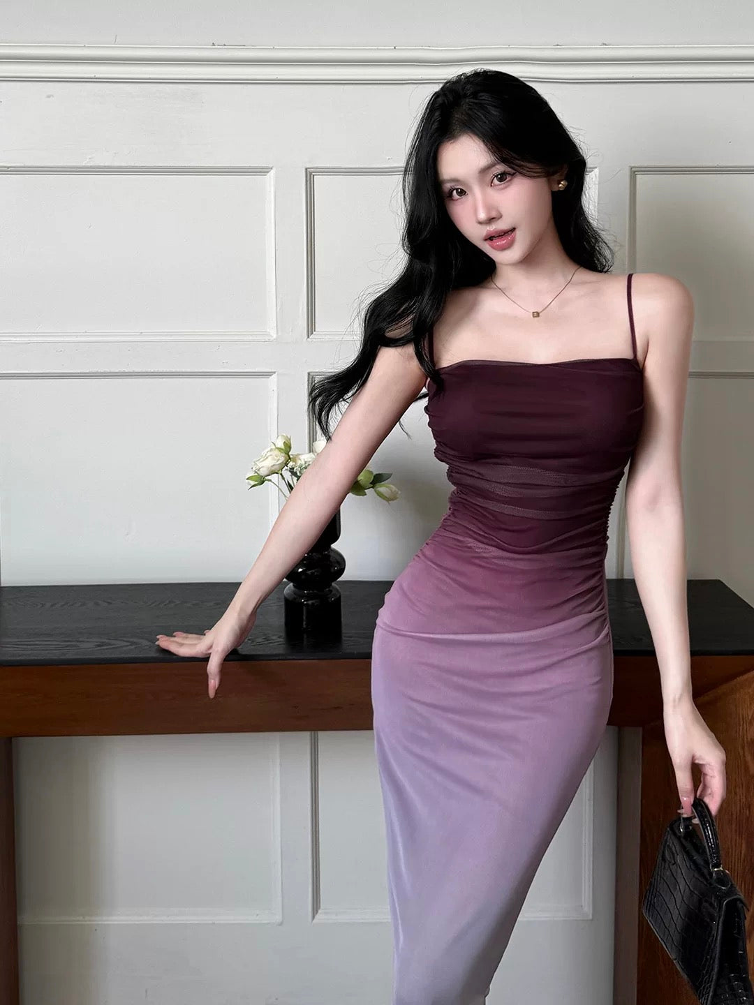 Glamorous Mermaid Spaghetti Strap Gradient Blue Color Date Night Outfits Formal 18th Birthday Gown Evening Dresses RB5614