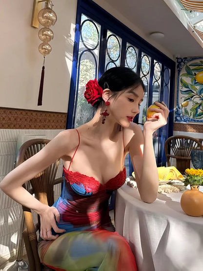 Glamorous Mermaid Spaghetti Strap Date Night Outfits Formal 18th Birthday Gown Evening Dresses RB5615